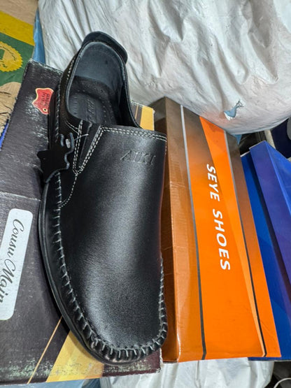 Mocassins AIKI en Cuir Véritable – Élégance "Cousu Main"