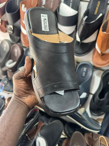 Sandale Homme Classique en Cuir Noir